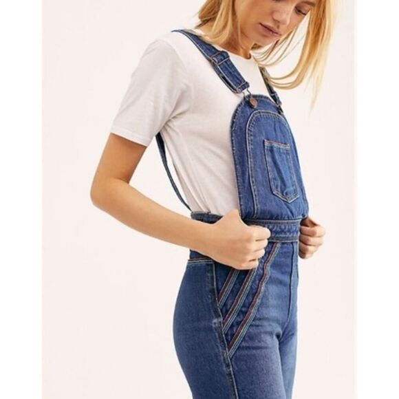 Free People Rainbow Connection Blue Flare & Wide Leg Jeans - Picture 2 of 14